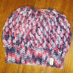 Pink and purple variegated Claire Bun Beanie